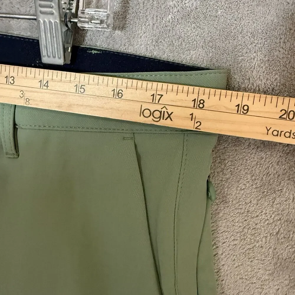 Tee Time Golf Shorts Mens 34 Solid Green Stretch Performance Casual Summer